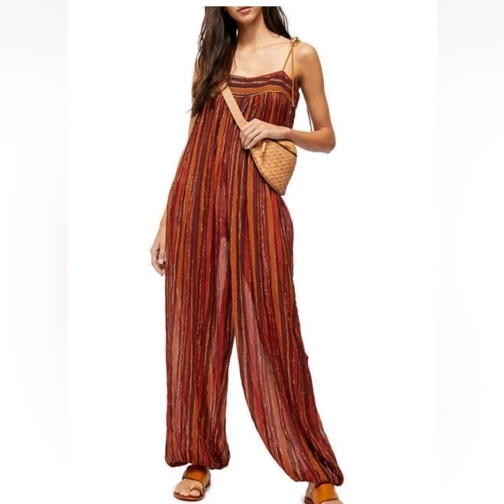 Free People Harem Lurex Jumpsuit